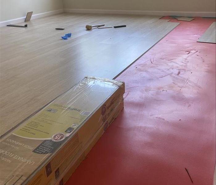 new flooring being laid