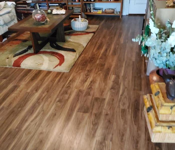 Finished flooring in a kitchen by SERVPRO