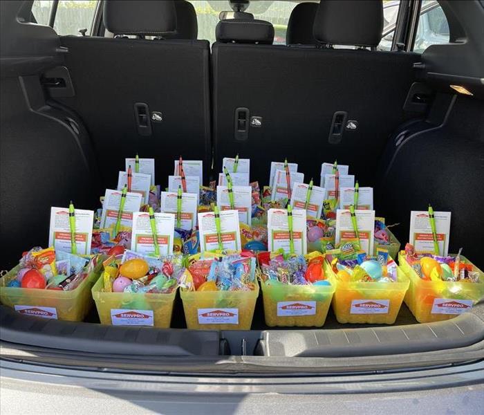 Green and orange SERVPRO of South Fleming Island/ North Bradford County Easter baskets