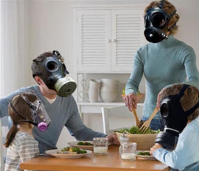 Family In Home With Bad Indoor Air Quality